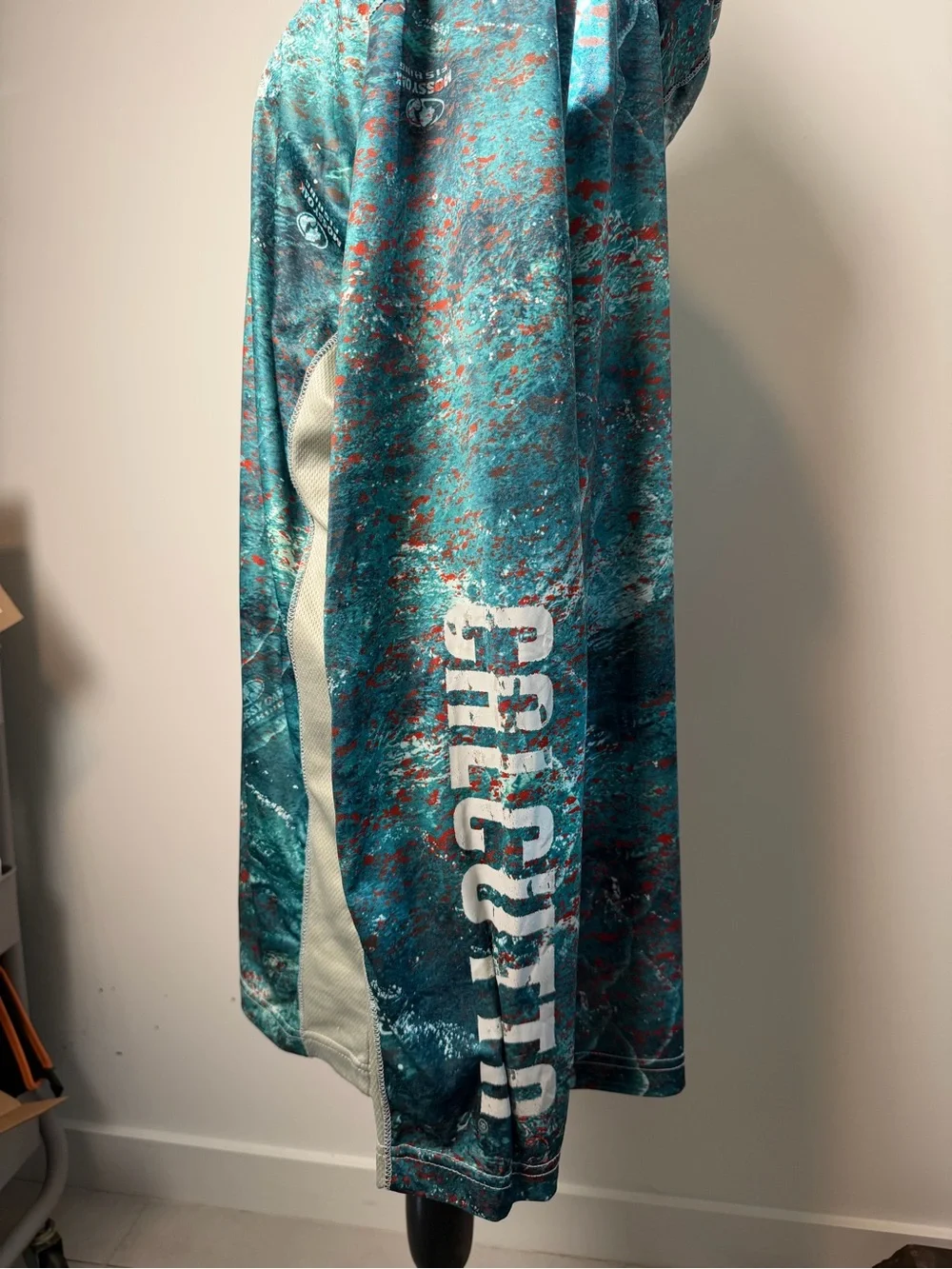 Coastal Performance Hoodie in Teal & Coral by Calcutta